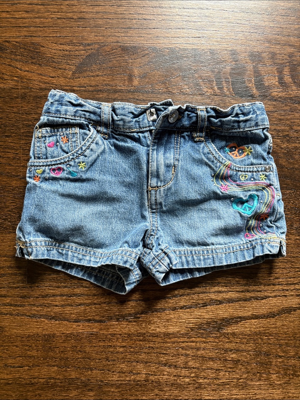 Arizona Jean Company Light Blue Embroidered Denim Shorts
